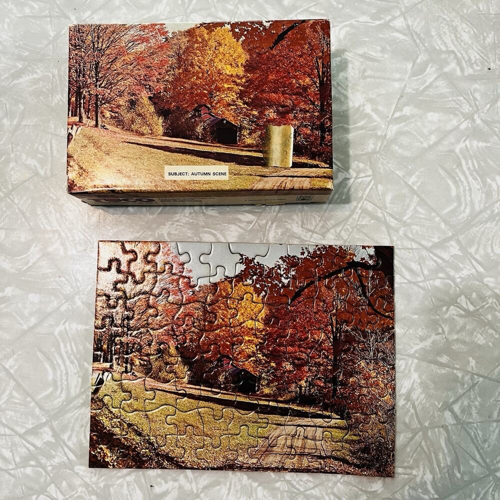 vintage tuco puzzle autumn scene 75 pieces‎ 7x5 1/4 inches
